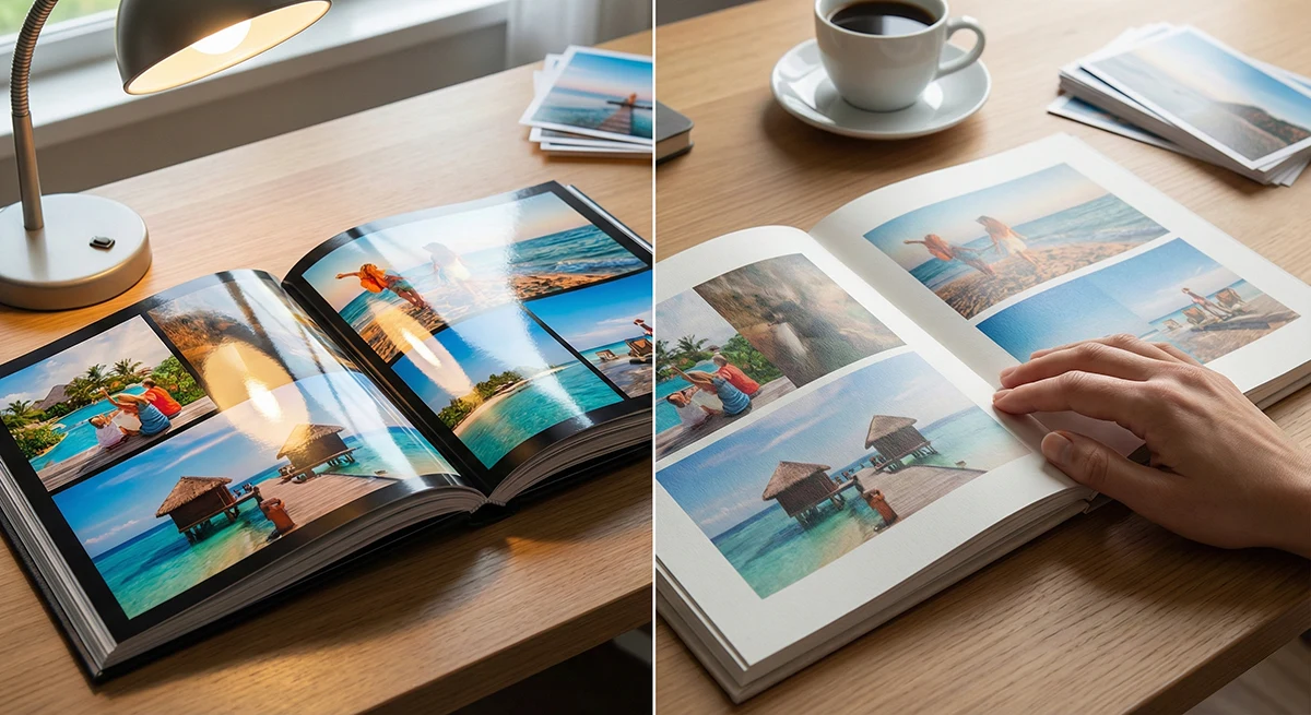 Eleccion del Papel Mate vs. Papel Brillo en un album de fotos