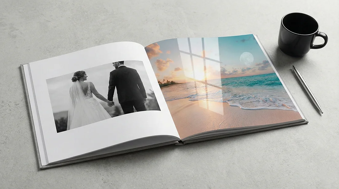 Papel Fotográfico Mate vs. Brillo para albums de fotos personalizados