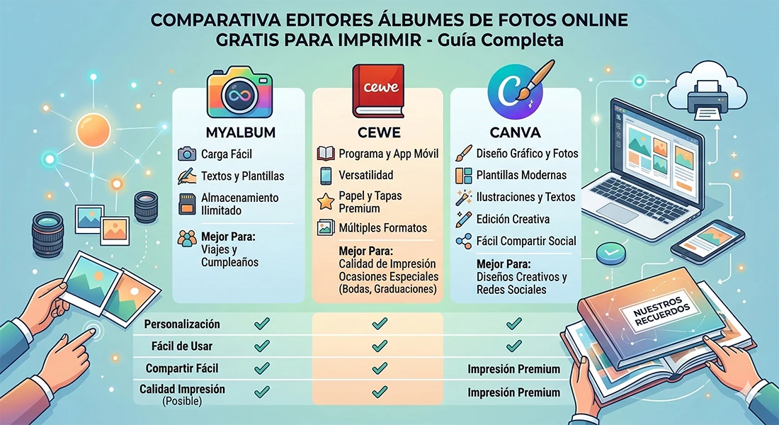 Crear álbum de fotos online para imprimir