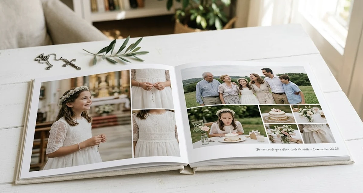 Álbum de fotos de primera comunión nina