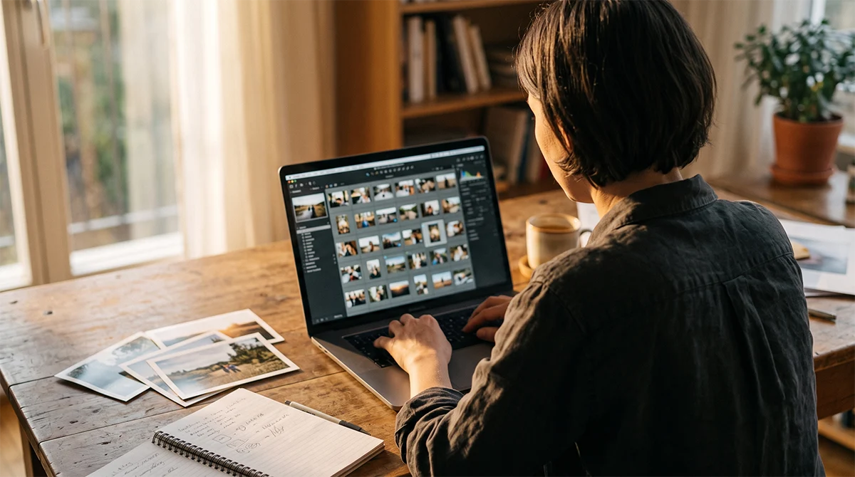 Selección manual de fotografías para maquetar un álbum de fotos