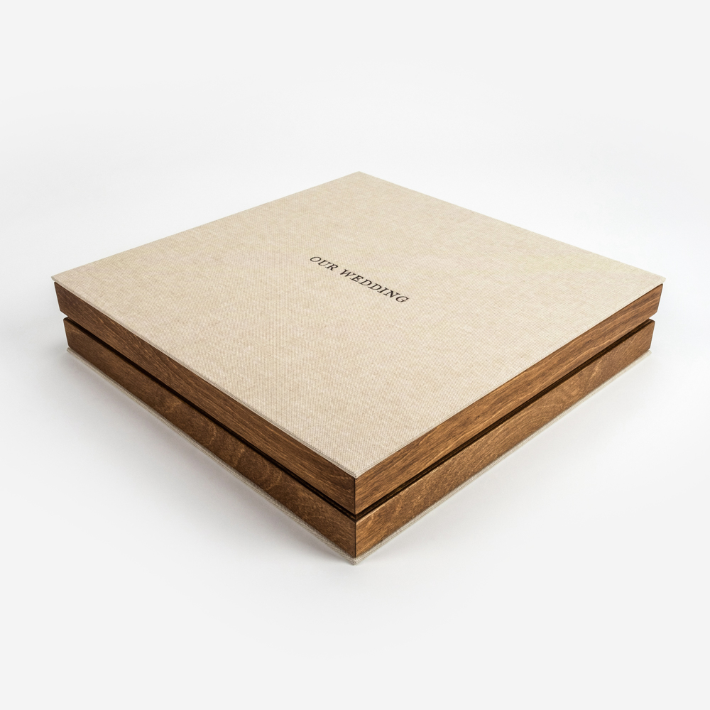 Caja Arcón para álbum con aro de madera